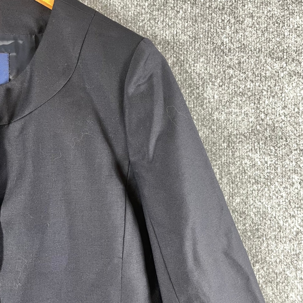 J Crew Jacket Womens 10 Black Wool Collarless Blazer Coat Professional Business - Picture 3 of 10